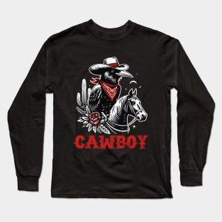 Black Crow Ride A Horse Long Sleeve T-Shirt